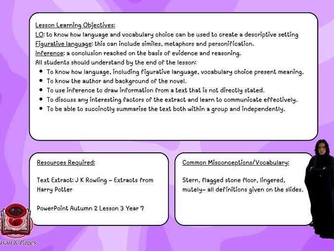 Reading Scheme of Work KS3– Autumn 2 (Lesson 3)