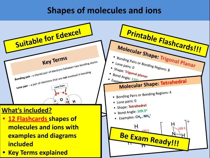 Flashcards: Shapes of Molecules and Ions (Edexcel)