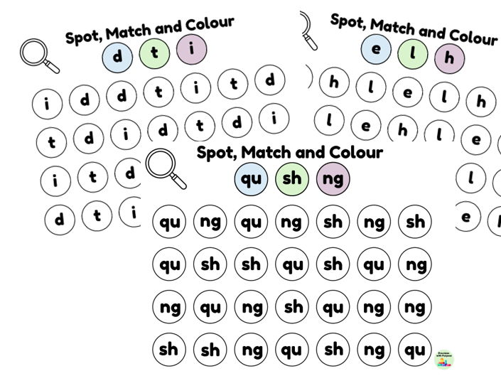 Spot, Match & Colour Sounds – RWI Set 1 Phonics