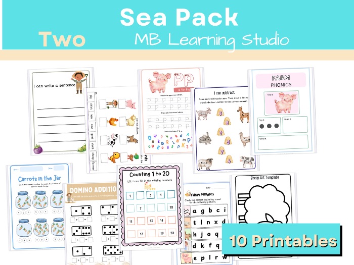 Farm Themed Activity Pack 2 – 10 Activities (EYFS, KS1, Pre-K to 1st Grade)