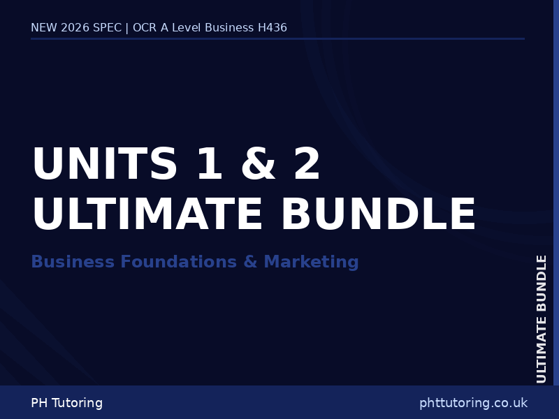 NEW 2026 OCR A Level Business H436 – Units 1 & 2 – ULTIMATE BUNDLE
