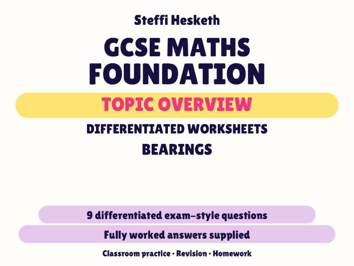 GCSE Foundation Bearings | Topic Overview Differentiated Worksheet