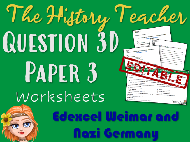 Question 3d on Paper 3 - Editable Worksheets