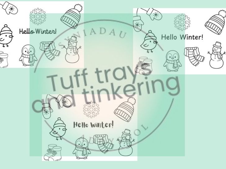 hello winter colouring page nursery reception eyfs foundation phase ps1