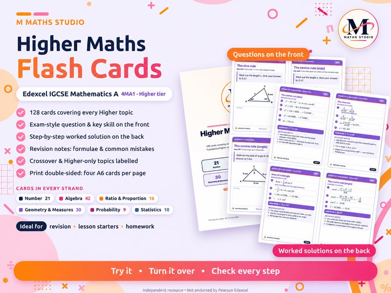 Edexcel IGCSE Maths Higher Flash Cards
