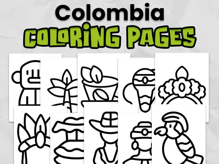 Colombia Colouring Pages | Colombia Country Study | South America Geography Activity