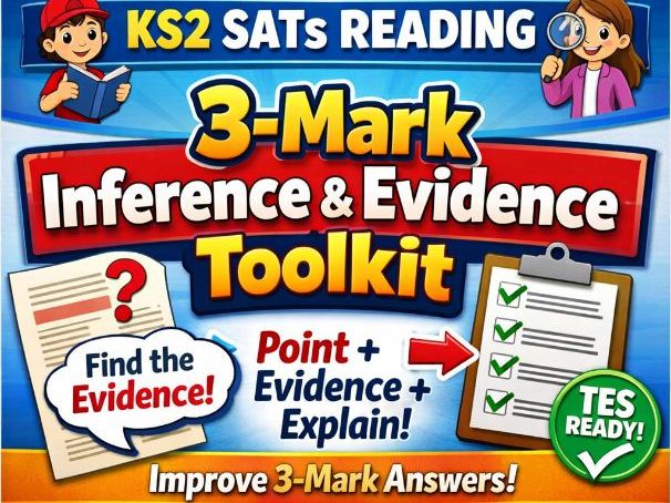 KS2 SATS Reading: 3-Mark Inference and evidence questions - Workbook & Powerpoint Pack