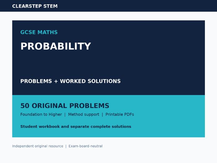 GCSE Probability Foundations Worked Solutions