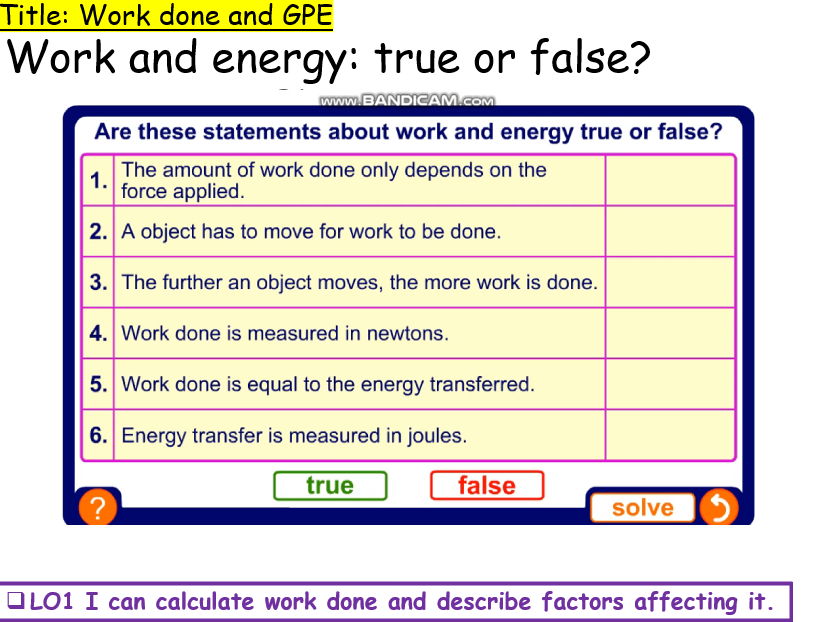 Work done and GPE for IGCSE Physics 0625 CIE Unit 1