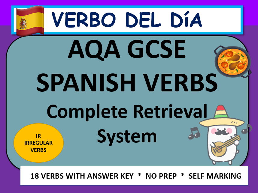 AQA GCSE Spanish Verbo del Día – Irregular IR Verbs | Retrieval Practice Pack