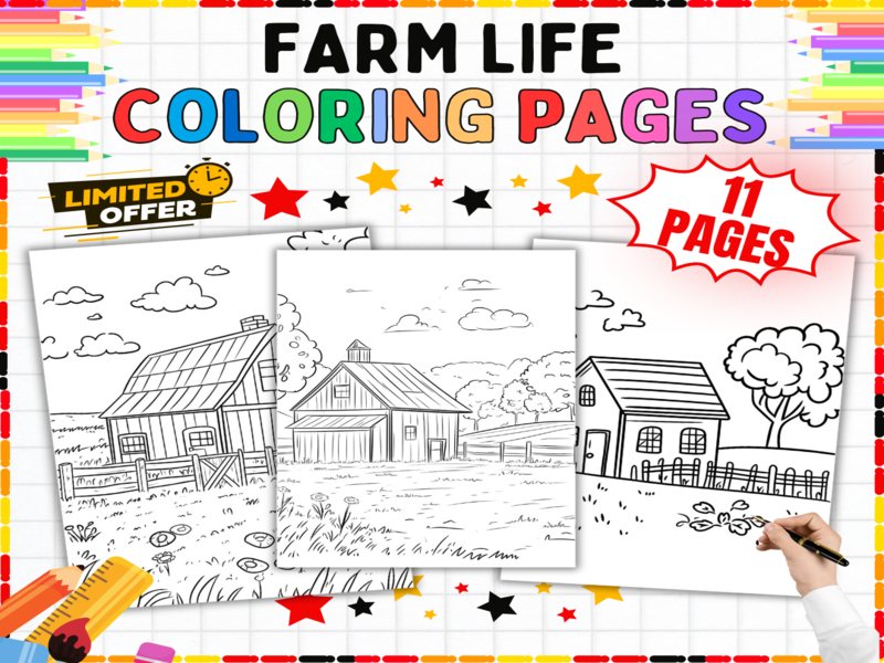 Farm Life Colouring Pages | Farm Animals Activities & Countryside Scenes for Early Years Learning