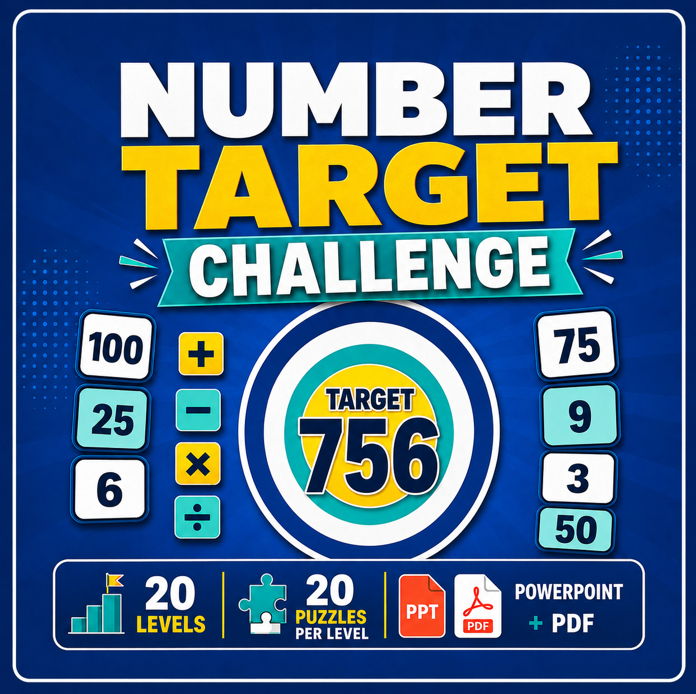 Number Target Challenge Beginner Bundle: Levels 1–5 | 100 Maths Puzzles