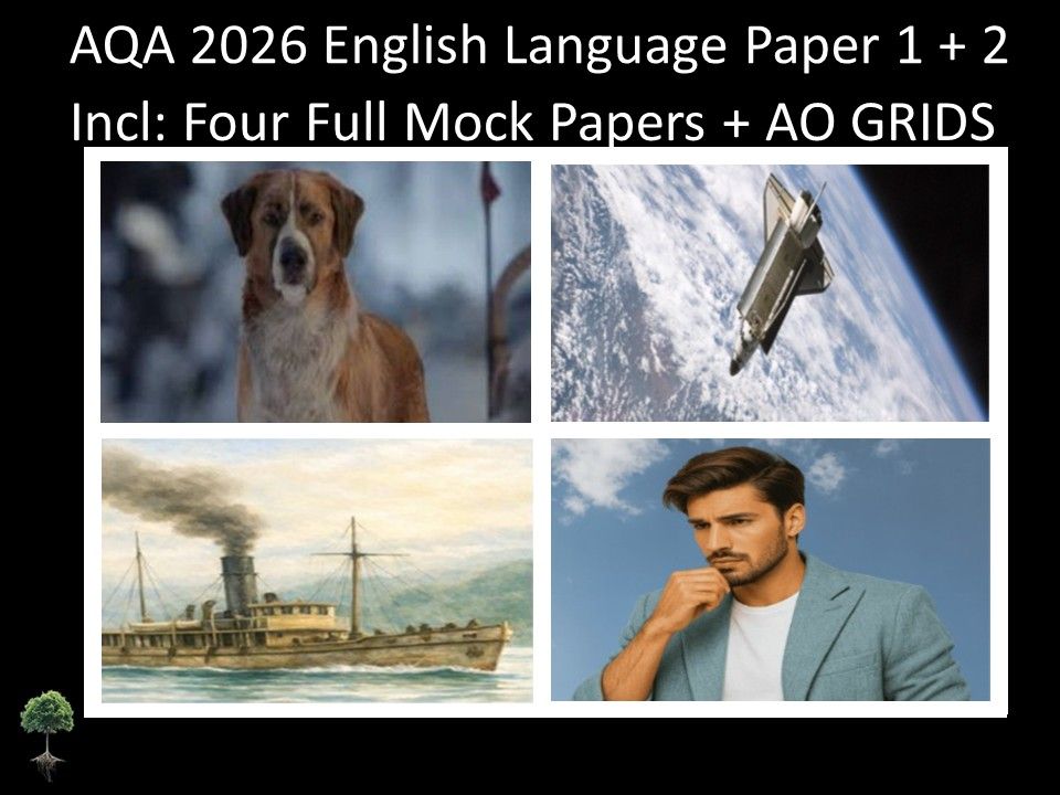 Four AQA 2026 English Language Paper 1 + 2 Mocks | AO GRIDS