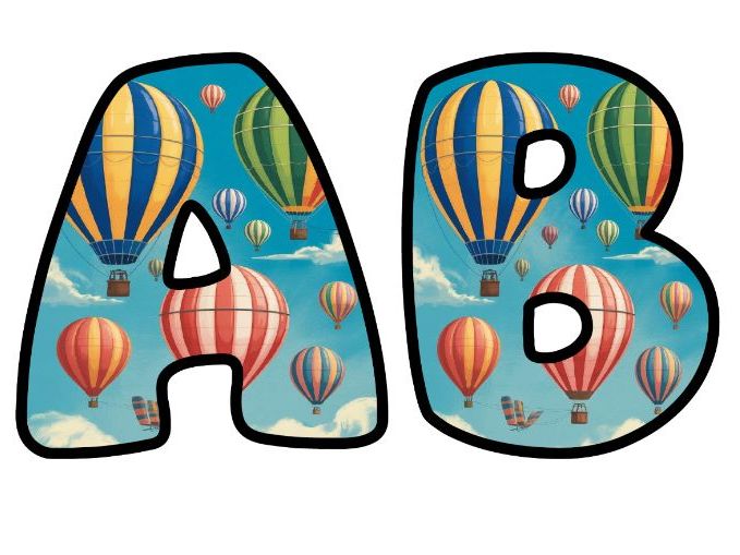 Oh The Places You'll Go Classroom Display | Lettering Set | Whole Alphabet A-Z and 0-9