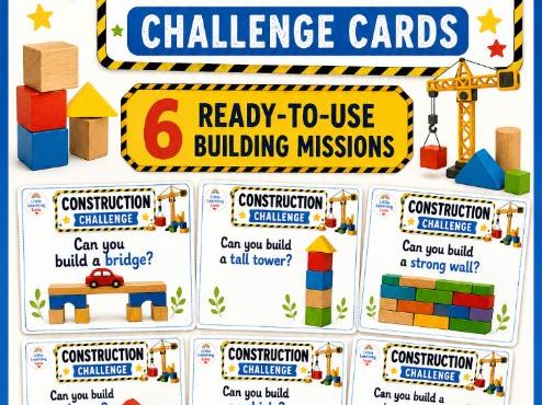 Year 1 Construction Challenge Cards | Continuous Provision | EYFS & KS1 | Little Learning Lane