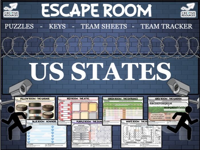 US States Geography Escape Room Teaching Resources