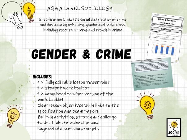 AQA A level Sociology - Crime and Deviance - Gender & Crime