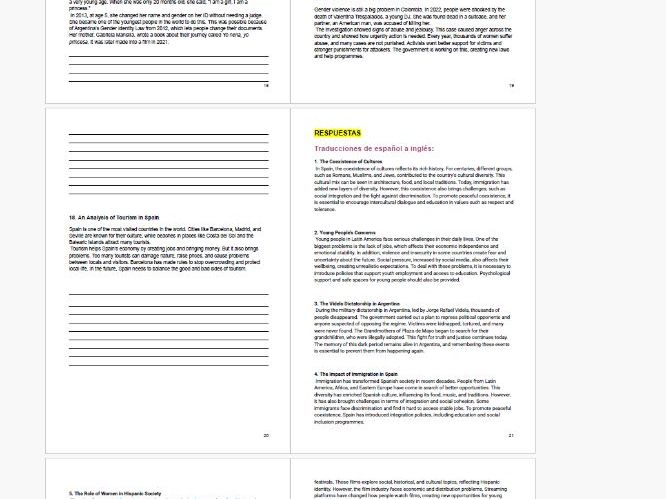 Spanish A Level: 35 Translation Practice + Answers