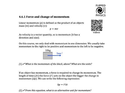 Force and change of momentum