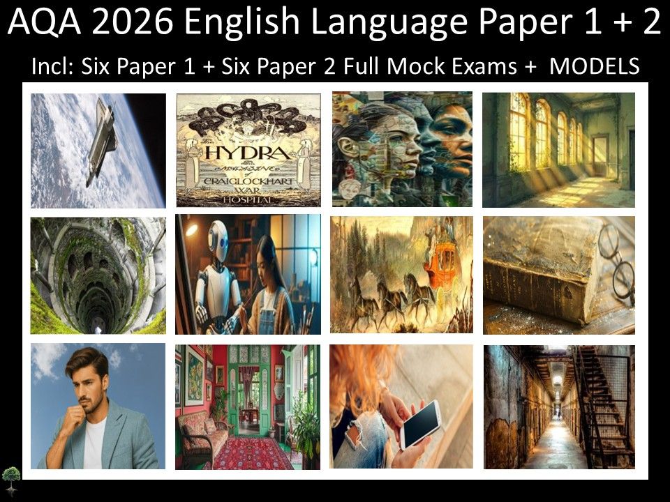 Twelve AQA 2026 GCSE English Language Paper 1 + 2 Mocks | MODELS