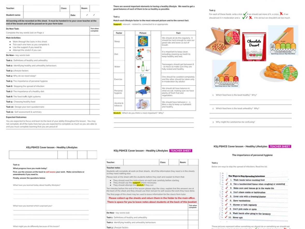 PSHCE cover lessons bundle - 8x KS3 & KS4 lessons on community, healthy lifestyles, managing money & managing risk