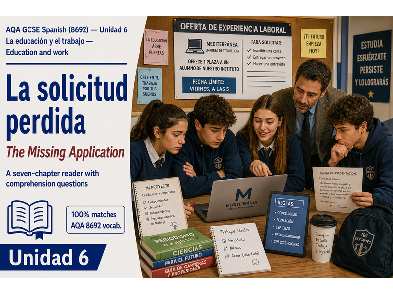 GCSE SPANISH SHORT STORY: AQA 8692 New GCSE - Education and work (People and lifestyle)