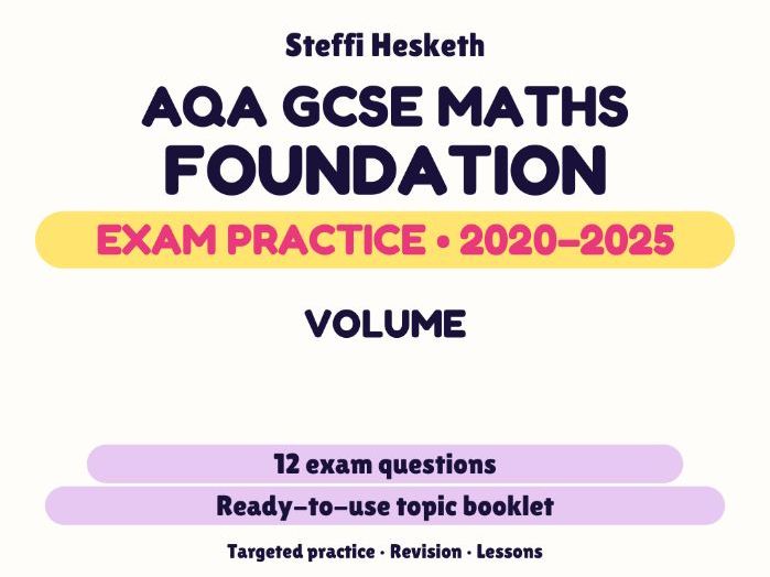 AQA GCSE Maths Foundation: Volume Exam Questions | 2020-2025