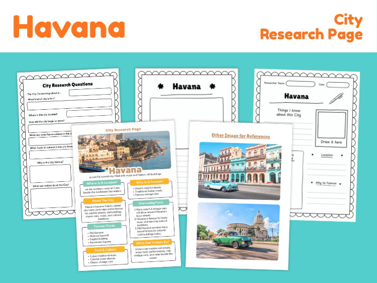 Havana City Research Project | Geography & Culture Worksheets