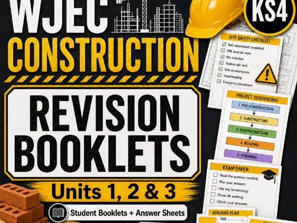 WJEC Construction Revision Booklets | Units 9812 and 9813 | Student Booklets and Answer Sheets