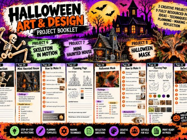 Halloween Art & Design Project Pack | 8 Creative 2D & 3D Projects