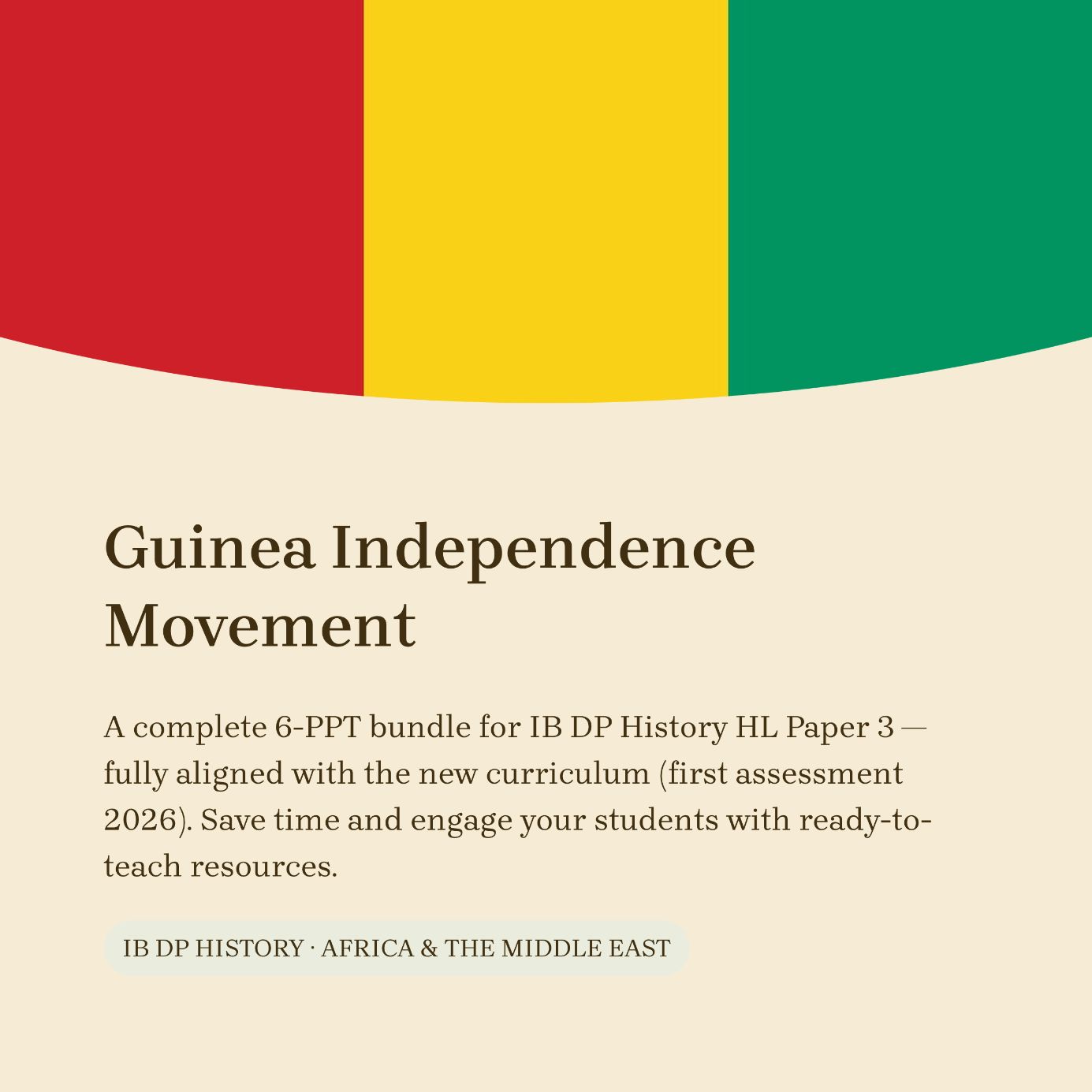 IB History HL Africa: Guinea Independence Movement - Complete 6 PPT Bundle
