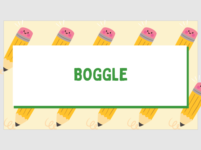 KS1 Common Exception Words Boggle