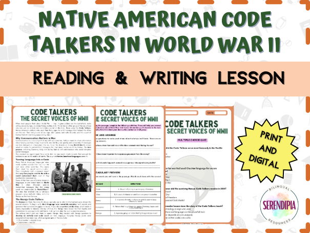 Native American Code Talkers in World War II Reading Comprehension | Navajo Code Talkers Reading