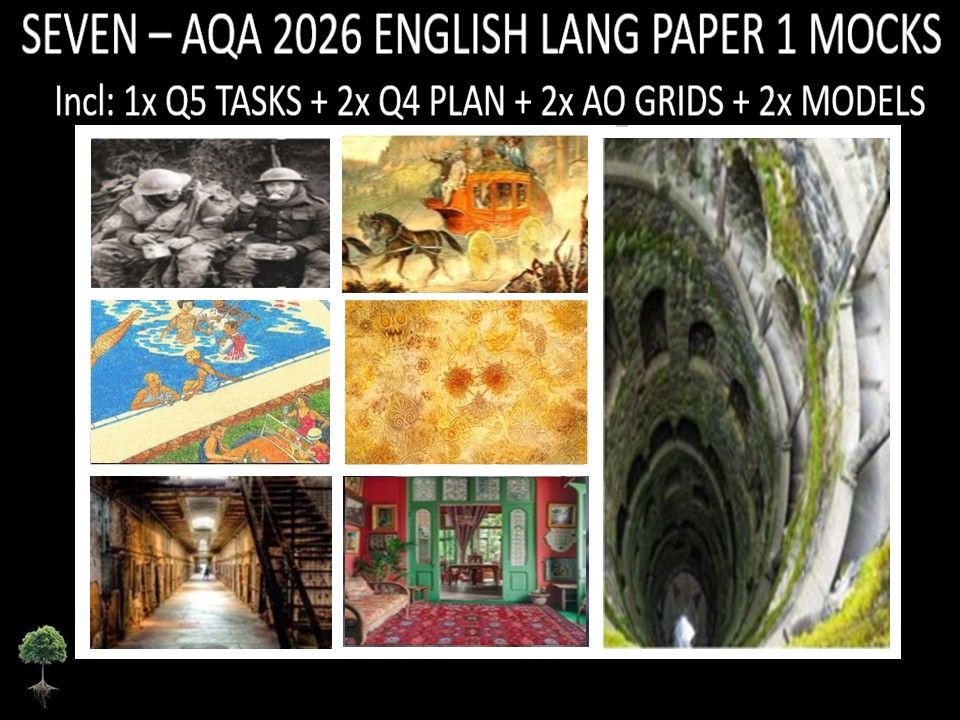 SEVEN - AQA PAPER 1 | 2026 FULL MOCKS | Q5 TASKS | Q4 PLAN | AO GRIDS | MODELS