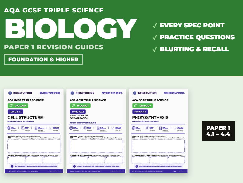 AQA GCSE Triple Science Biology Paper 1 Revision Guides