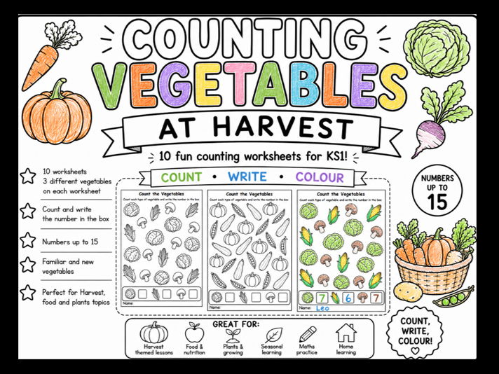 Counting Vegetables at Harvest Time KS1