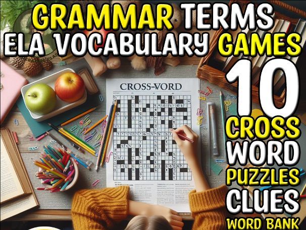 Grammar ELA Vocabulary Crossword Puzzles for High School