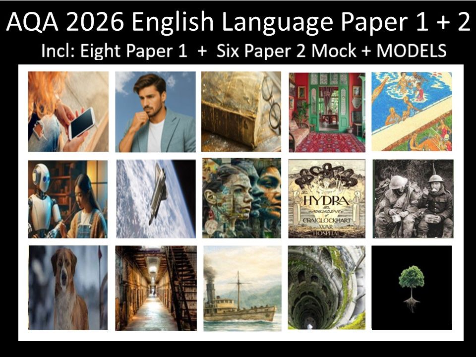 Fourteen AQA 2026 English Language Paper 1+ 2 Mocks + Models