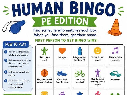 Human Bingo – PE Edition