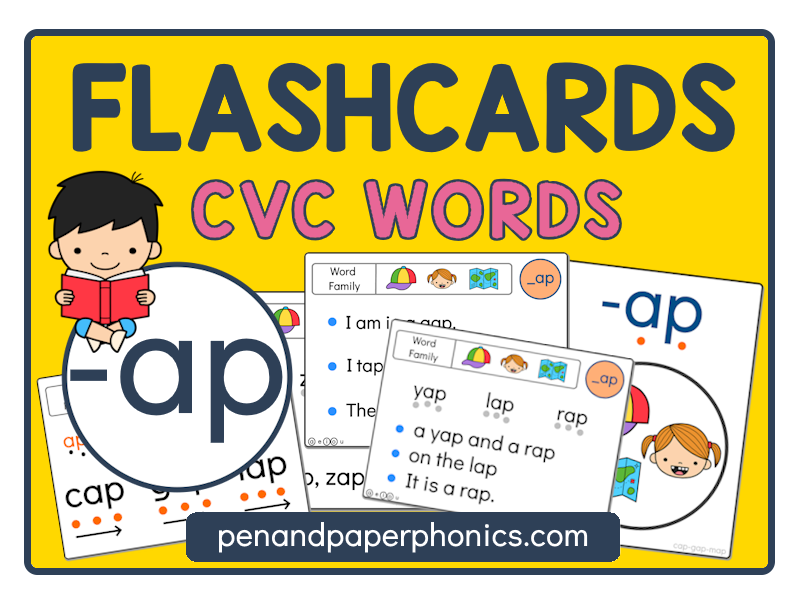 -AP CVC Word Family Reading Flashcards