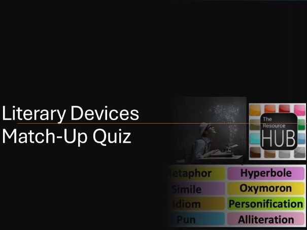 20 Literary Devices Match-Up Quizzes
