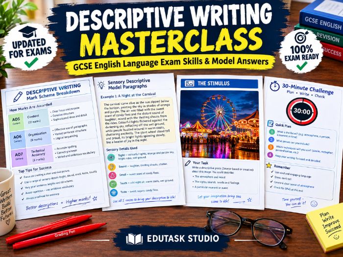 Descriptive & Narrative Writing Masterclass | Exam Skills Pack for GCSE English