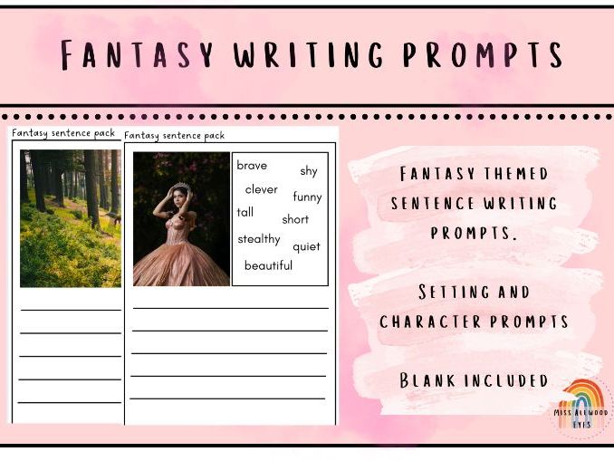 Fantasy Writing Prompts | Character & Setting Description Worksheets | KS1 Year 1