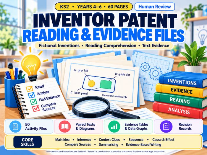 Inventor Patent Reading & Evidence  KS2 English 60 Pages