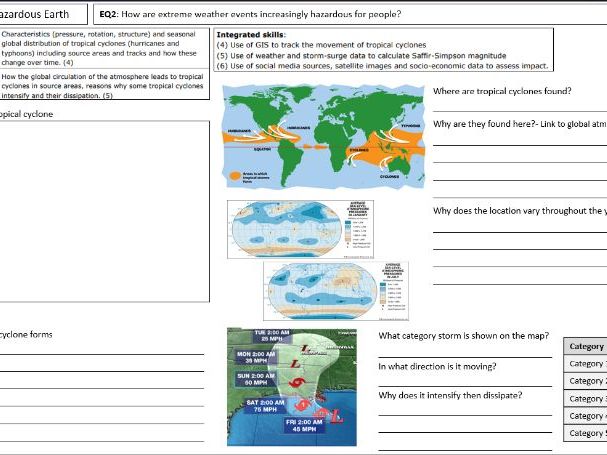Edexcel B GCSE Geography Revision Booklet Exam Questions Topic 1 Climates, Climatic&Tectonic Hazards