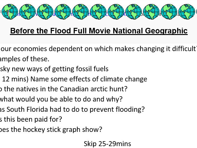 Before the Flood Doc  30 Q handout