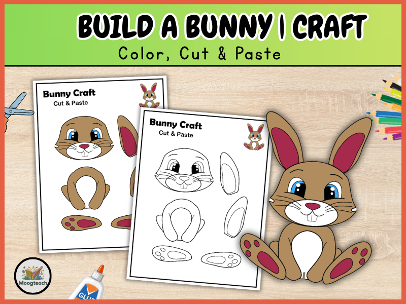 Bunny Cut and Paste Craft | Spring & Easter | Build a Rabbit | Fine Motor Skills | EYFS | KS1