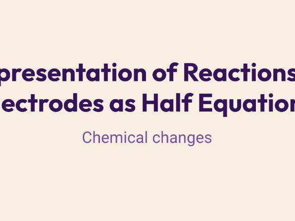 AQA GCSE 5.4.3.5 Representation of Reactions at Electrodes as Half Equations