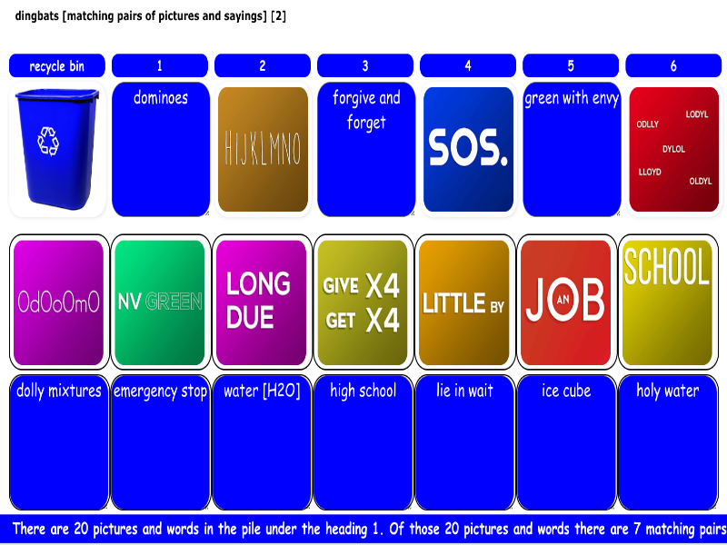 dingbats [matching pairs of pictures and sayings] [2]
