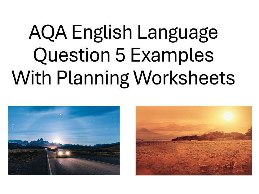 AQA English Language Paper 1 Question 5 - Planning Worksheets